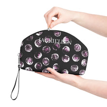 Load image into Gallery viewer, Black & Purple Dot Cosmetic Bag