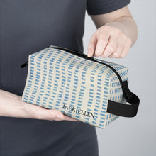 Load image into Gallery viewer, Blue & Cream Block Print Toiletry Bag
