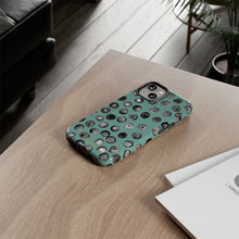 Load image into Gallery viewer, Black and Teal Dot Phone Case