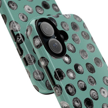 Load image into Gallery viewer, Black and Teal Dot Phone Case
