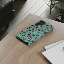 Load image into Gallery viewer, Black and Teal Dot Phone Case