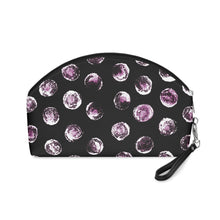 Load image into Gallery viewer, Black & Purple Dot Cosmetic Bag