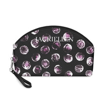 Load image into Gallery viewer, Black & Purple Dot Cosmetic Bag