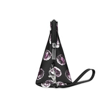 Load image into Gallery viewer, Black & Purple Dot Cosmetic Bag