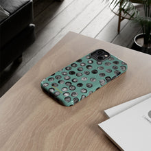 Load image into Gallery viewer, Black and Teal Dot Phone Case