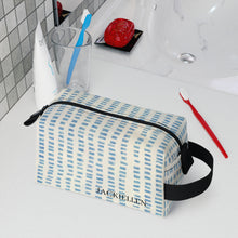 Load image into Gallery viewer, Blue & Cream Block Print Toiletry Bag