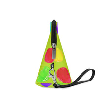 Load image into Gallery viewer, Green & Rainbow Dot Cosmetic Bag