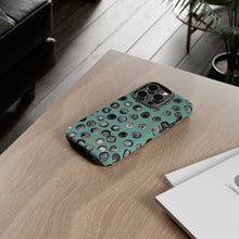 Load image into Gallery viewer, Black and Teal Dot Phone Case