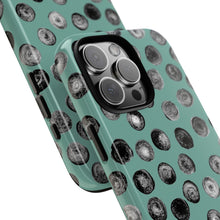 Load image into Gallery viewer, Black and Teal Dot Phone Case