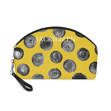 Load image into Gallery viewer, Yellow & Black Dot Cosmetic Bag