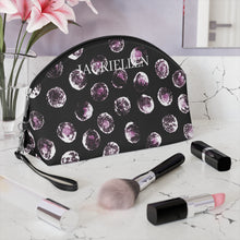 Load image into Gallery viewer, Black & Purple Dot Cosmetic Bag
