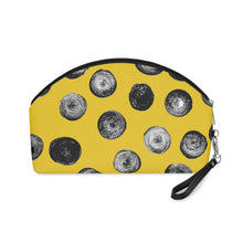 Load image into Gallery viewer, Yellow & Black Dot Cosmetic Bag