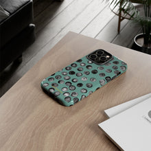 Load image into Gallery viewer, Black and Teal Dot Phone Case