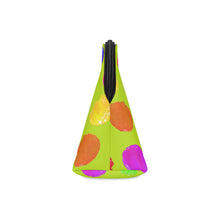 Load image into Gallery viewer, Green & Rainbow Dot Cosmetic Bag