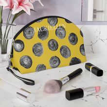 Load image into Gallery viewer, Yellow & Black Dot Cosmetic Bag