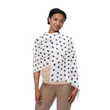 Load image into Gallery viewer, Black &amp; White Polkadot Scarf
