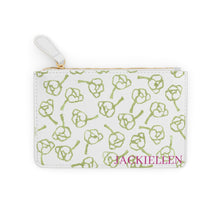 Load image into Gallery viewer, Green &amp; White Floral Mini Clutch Bag
