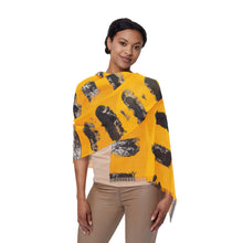 Load image into Gallery viewer, Yellow &amp; Black Printed Scarf
