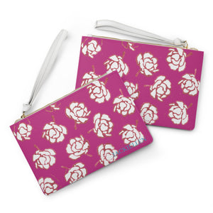 Pink Floral Clutch Bag