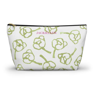 Green & White Accessory Pouch