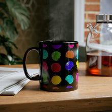 Load image into Gallery viewer, Black &amp; Rainbow Dot Mug
