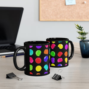 Black & Rainbow Dot Mug