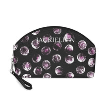 Load image into Gallery viewer, Black &amp; Purple Dot Cosmetic Bag
