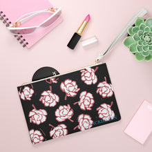 Load image into Gallery viewer, Black &amp; Pink Floral Clutch Bag
