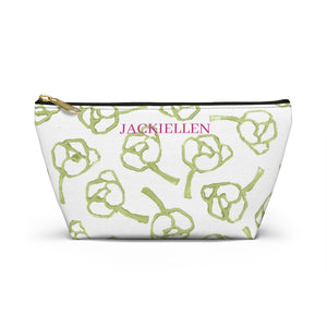 Green & White Accessory Pouch