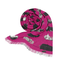 Load image into Gallery viewer, Pink &amp; Black Printed Scarf
