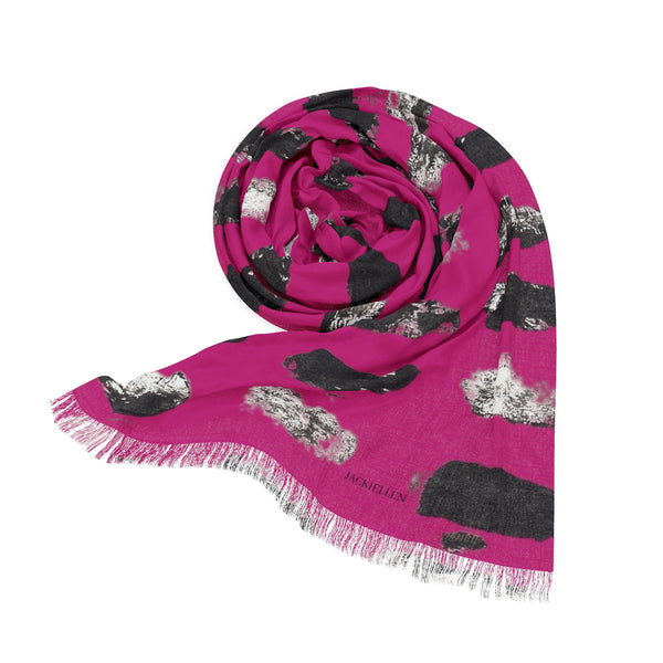 Pink & Black Printed Scarf