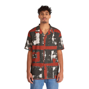 Men's Hawaiian Shirt in Red & Black