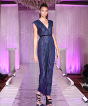 Load image into Gallery viewer, Textured Satin Dress in Navy
