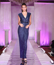 Load image into Gallery viewer, Textured Satin Dress in Navy
