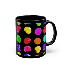 Load image into Gallery viewer, Black &amp; Rainbow Dot Mug
