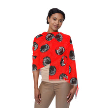 Load image into Gallery viewer, Black &amp; Red Dot Printed Scarf
