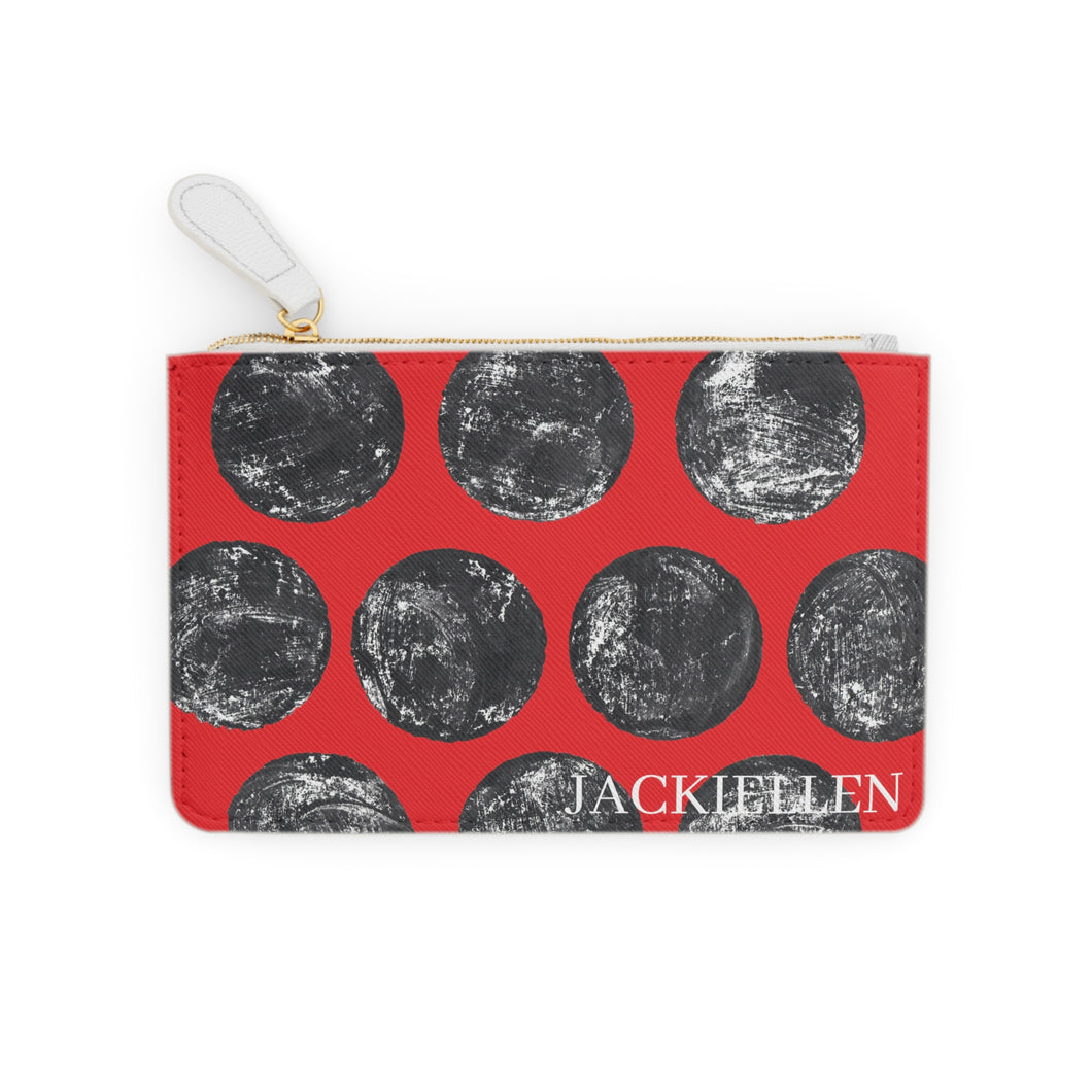 Red & Black Dot Mini Clutch Bag