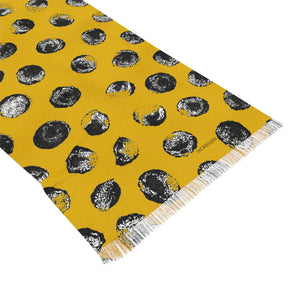 Yellow & Black Dot Print Scarf