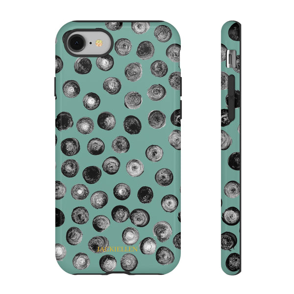 Black and Teal Dot Phone Case