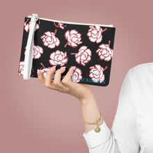 Load image into Gallery viewer, Black &amp; Pink Floral Clutch Bag
