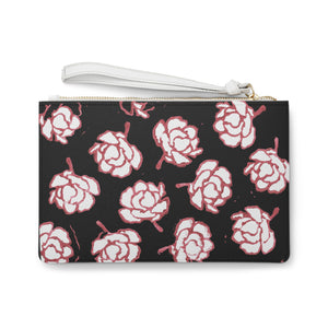 Black & Pink Floral Clutch Bag