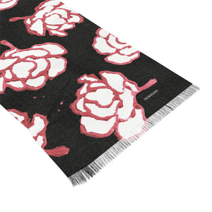 Black & Pink Floral Print Scarf
