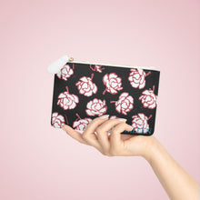 Load image into Gallery viewer, Black &amp; Pink Floral Mini Clutch Bag
