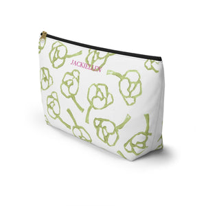 Green & White Accessory Pouch