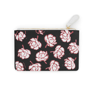 Black & Pink Floral Mini Clutch Bag