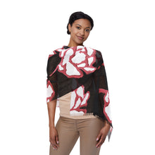 Load image into Gallery viewer, Black &amp; Pink Floral Print Scarf
