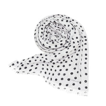 Load image into Gallery viewer, Black &amp; White Polkadot Scarf
