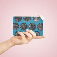 Load image into Gallery viewer, Turquoise &amp; Black Dot Mini Clutch Bag
