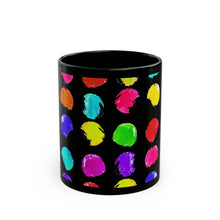 Load image into Gallery viewer, Black &amp; Rainbow Dot Mug
