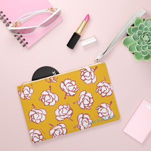 Yellow & Pink Floral Clutch Bag